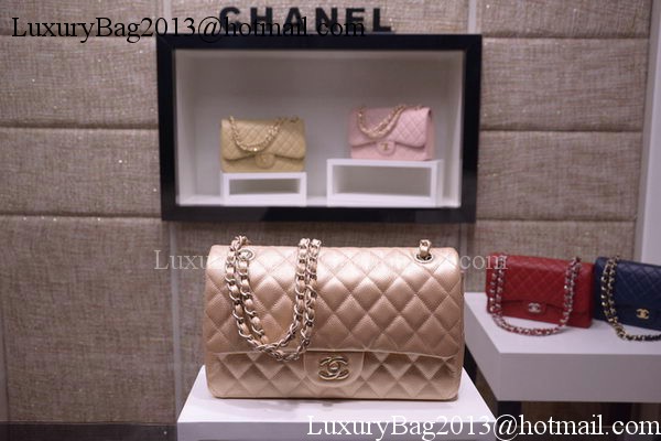 Chanel 2.55 Series Flap Bag Gold Original Caviar Leather A1112 Gold