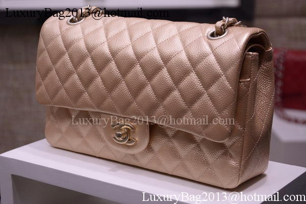 Chanel 2.55 Series Flap Bag Gold Original Caviar Leather A1112 Gold