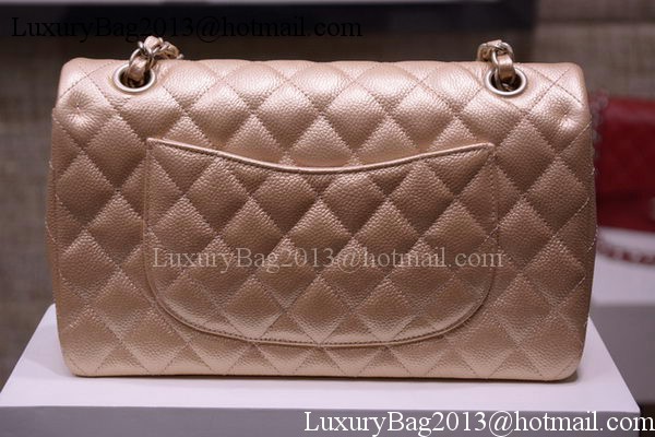 Chanel 2.55 Series Flap Bag Gold Original Caviar Leather A1112 Gold