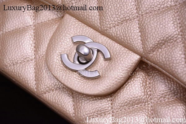 Chanel 2.55 Series Flap Bag Gold Original Caviar Leather A1112 Silver