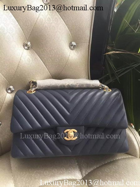 Chanel 2.55 Series Flap Bag Lambskin Chevron Leather A1112CF Royal