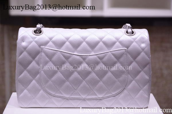 Chanel 2.55 Series Flap Bag Silver Original Caviar Leather A1112 Silver