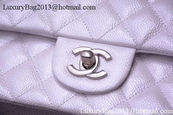 Chanel 2.55 Series Flap Bag Silver Original Caviar Leather A1112 Silver