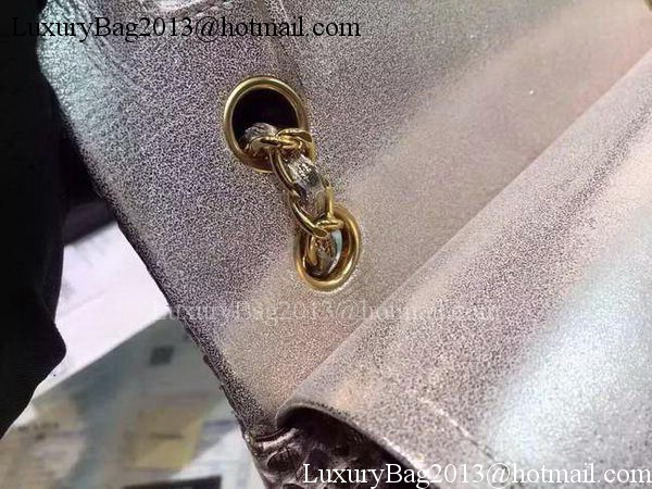 Chanel 2.55 Series Flap Bags Gray Original Python Leather A1112SA Gold