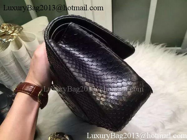 Chanel 2.55 Series Flap Bags Original Snake Leather A1112SA Black