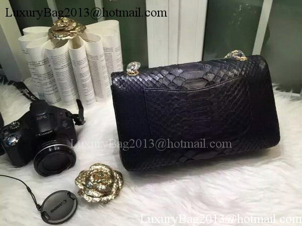 Chanel 2.55 Series Flap Bags Original Snake Leather A1112SA Black