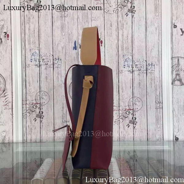 CELINE Twisted Cabas Bag C16211 Burgundy&Black