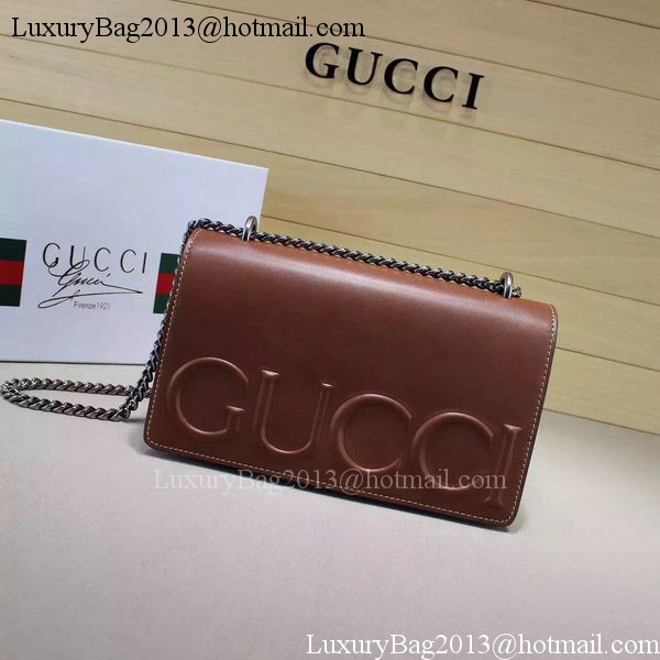 Gucci XL Calfskin Leather mini Bag 421850 Brown