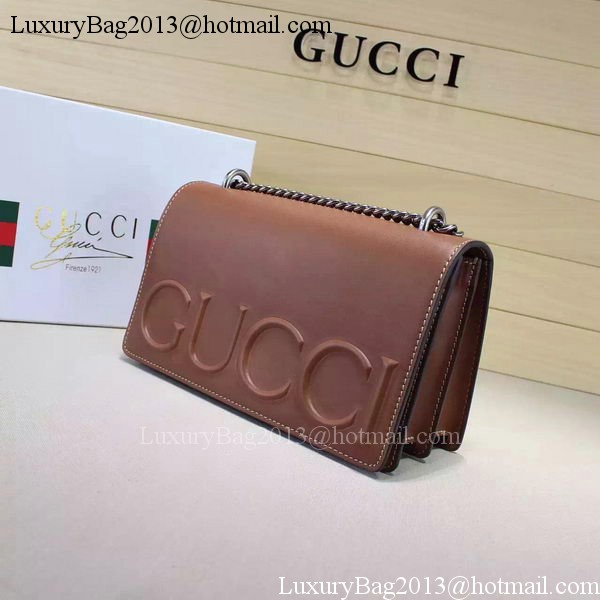 Gucci XL Calfskin Leather mini Bag 421850 Brown