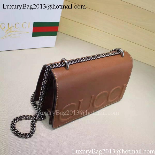 Gucci XL Calfskin Leather mini Bag 421850 Brown