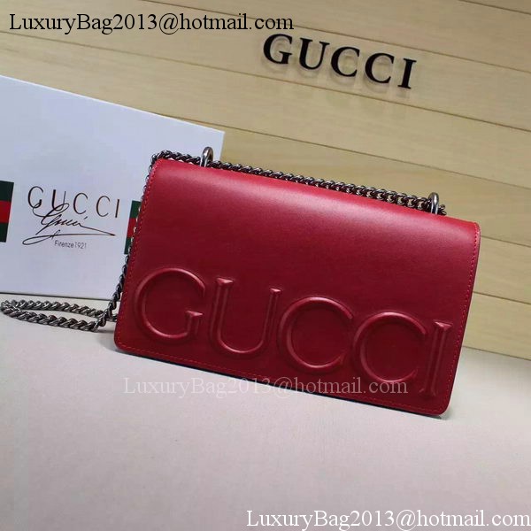 Gucci XL Calfskin Leather mini Bag 421850 Red