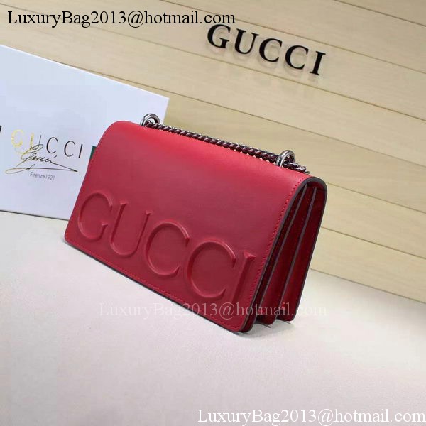 Gucci XL Calfskin Leather mini Bag 421850 Red