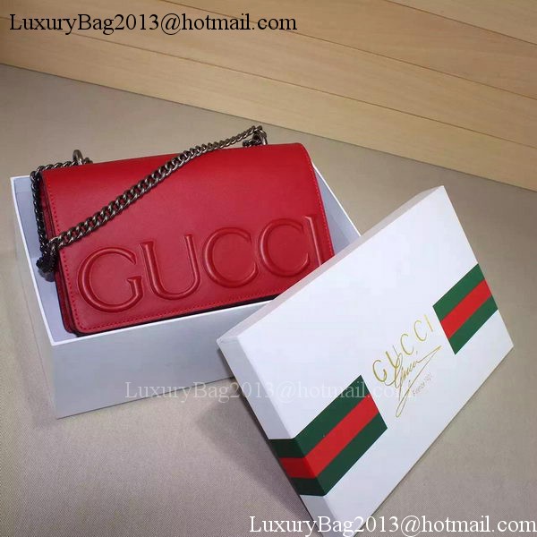 Gucci XL Calfskin Leather mini Bag 421850 Red