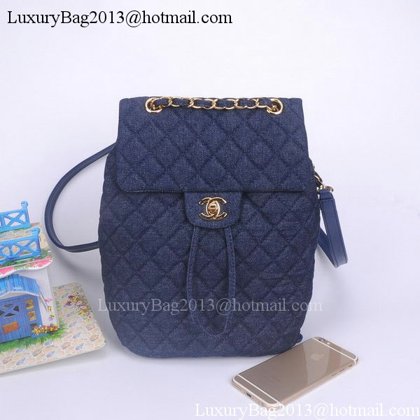 Chanel Denim Fabric Backpack A91121 RoyalBlue