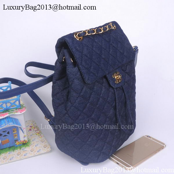 Chanel Denim Fabric Backpack A91121 RoyalBlue