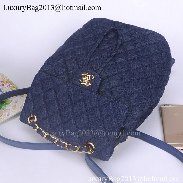 Chanel Denim Fabric Backpack A91121 RoyalBlue
