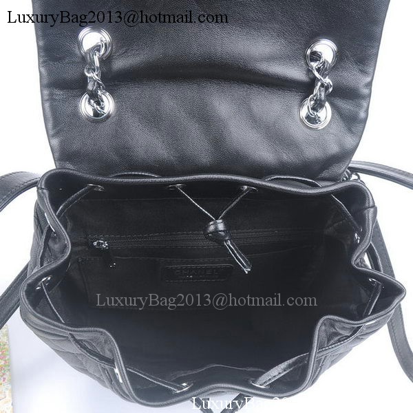 Chanel Sheepskin Leather Backpack A91121 Black