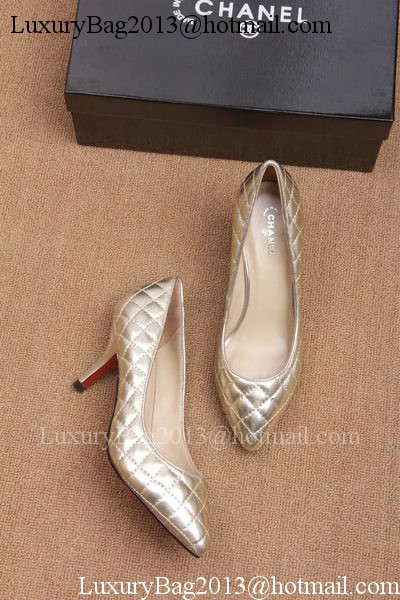 Chanel 60mm Pump Lambskin Leather CH1676 Gold