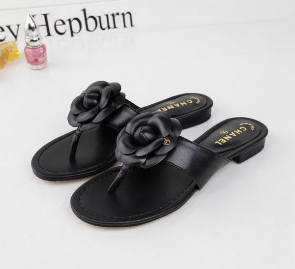 Chanel Thong Sandal Leather CH1666 Black