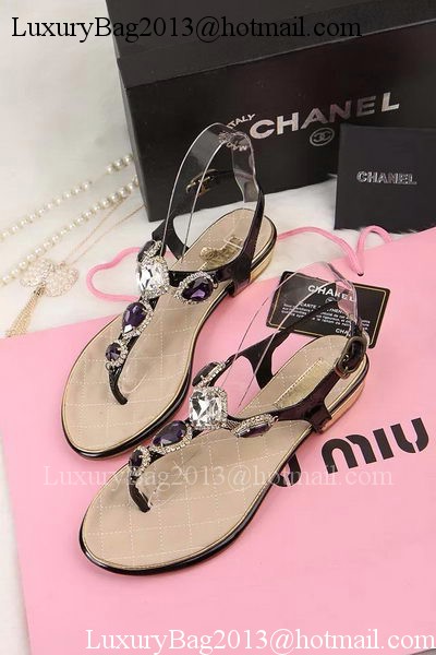 Chanel Thong Sandal Leather CH1680 Black
