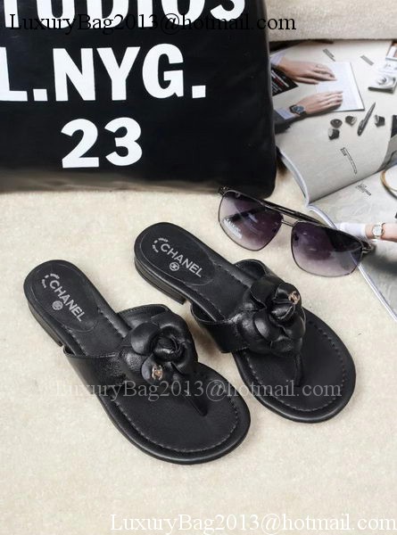 Chanel Thong Sandal Leather CH1684 Black