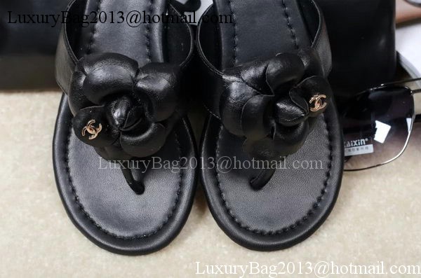 Chanel Thong Sandal Leather CH1684 Black