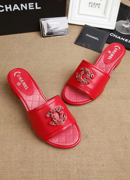 Chanel Slipper Leatehr CH1710 Red