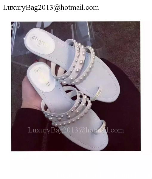 Chanel Thong Sandal CH1703 White