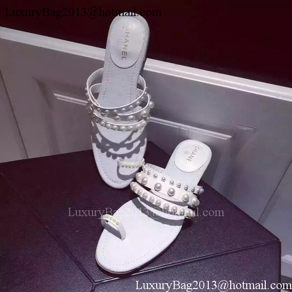 Chanel Thong Sandal CH1703 White