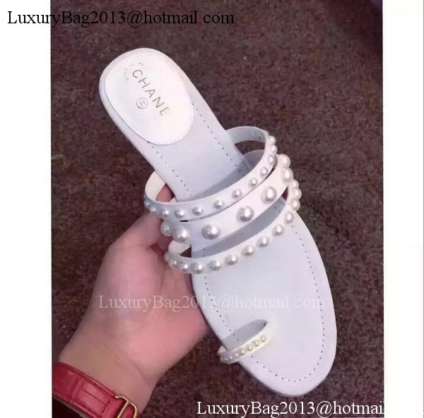 Chanel Thong Sandal CH1703 White