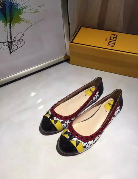 Fendi Leather Ballerina FD122 Burgundy