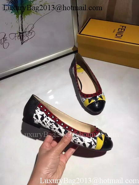 Fendi Leather Ballerina FD122 Burgundy