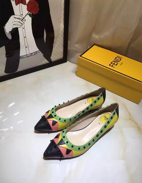 Fendi Leather Ballerina FD125 Green