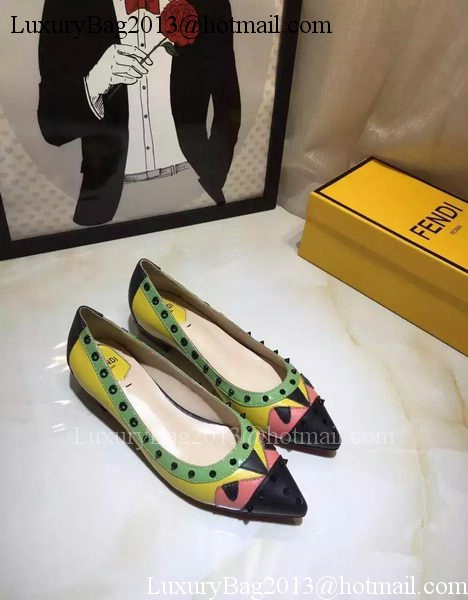 Fendi Leather Ballerina FD125 Green