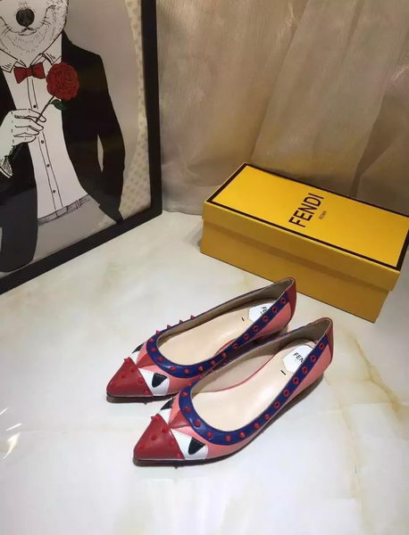 Fendi Leather Ballerina FD125 Red