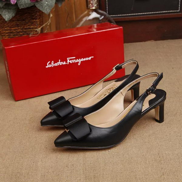 Ferragamo 50mm Pump Leather FL893 Black