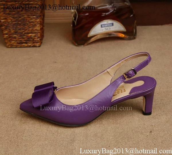 Ferragamo 50mm Pump Leather FL893 Purple