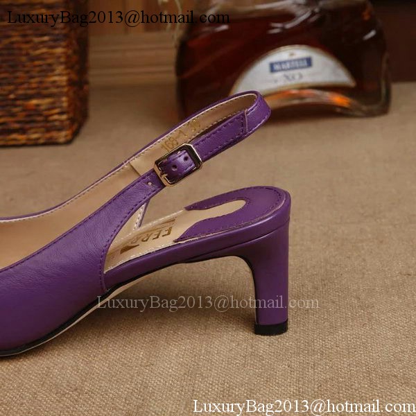 Ferragamo 50mm Pump Leather FL893 Purple