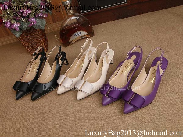 Ferragamo 50mm Pump Leather FL893 Purple