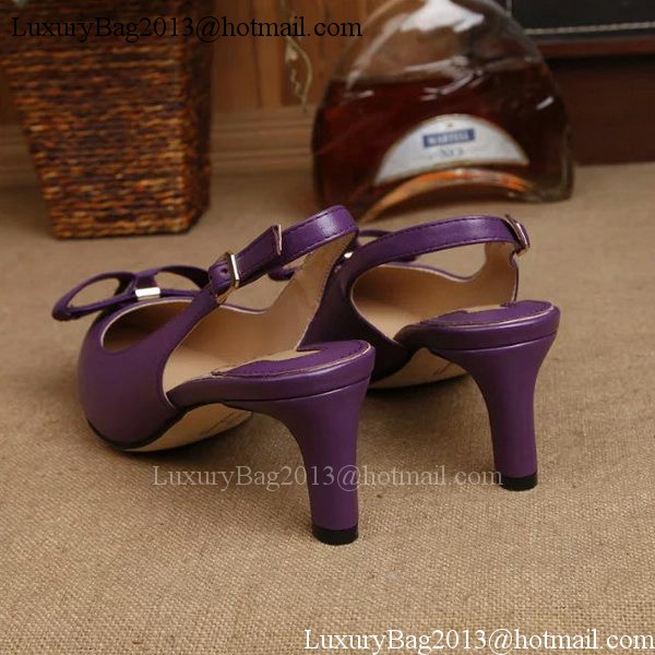 Ferragamo 50mm Pump Leather FL893 Purple