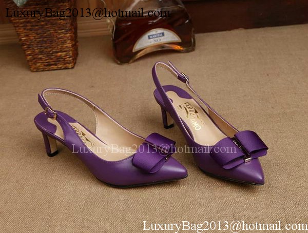 Ferragamo 50mm Pump Leather FL893 Purple