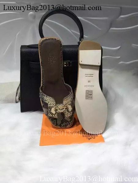 Hermes Slippers Leather HO663 Gold