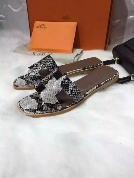 Hermes Slippers Leather HO663 Grey