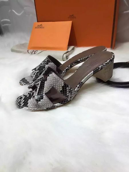 Hermes Slippers Leather HO669 Grey