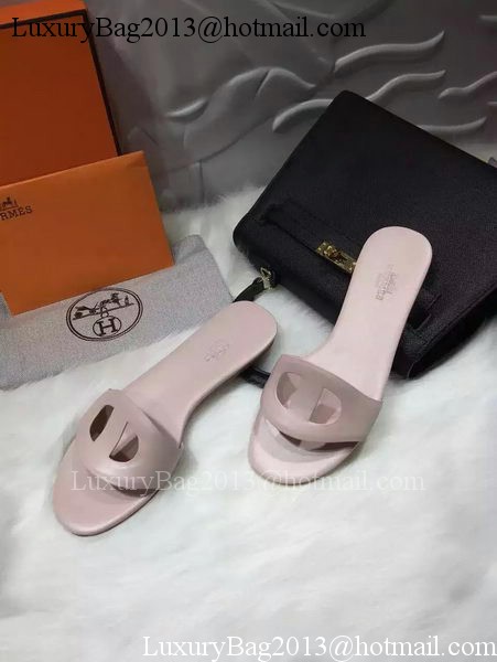 Hermes Slippers Leather HO675 Apricot