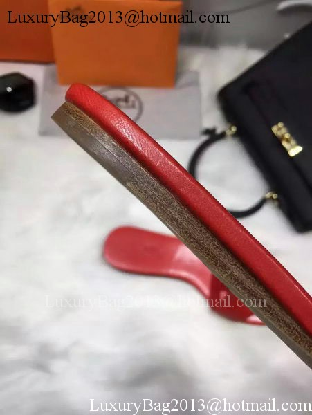 Hermes Slippers Leather HO675 Red