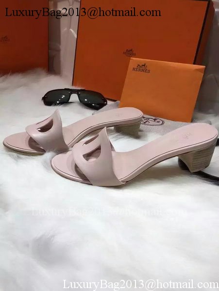 Hermes Slippers Leather HO681 Apricot