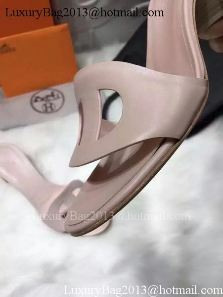 Hermes Slippers Leather HO681 Apricot