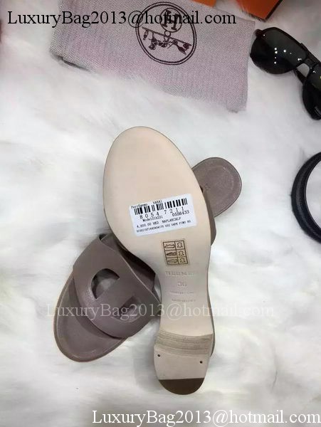 Hermes Slippers Leather HO681 Grey