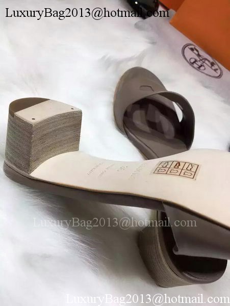 Hermes Slippers Leather HO681 Grey